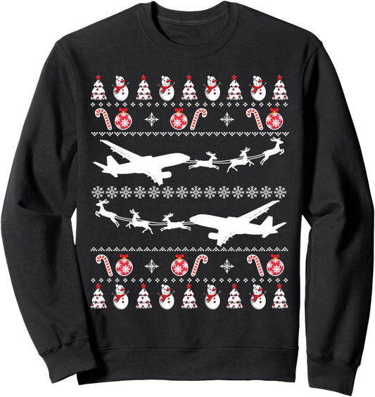 Airplanes Ugly Christmas Sweatshirt Xmas Costume