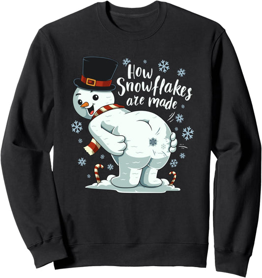 Farting Snowman Make Snowflakes Christmas Winter Gift Sweatshirt