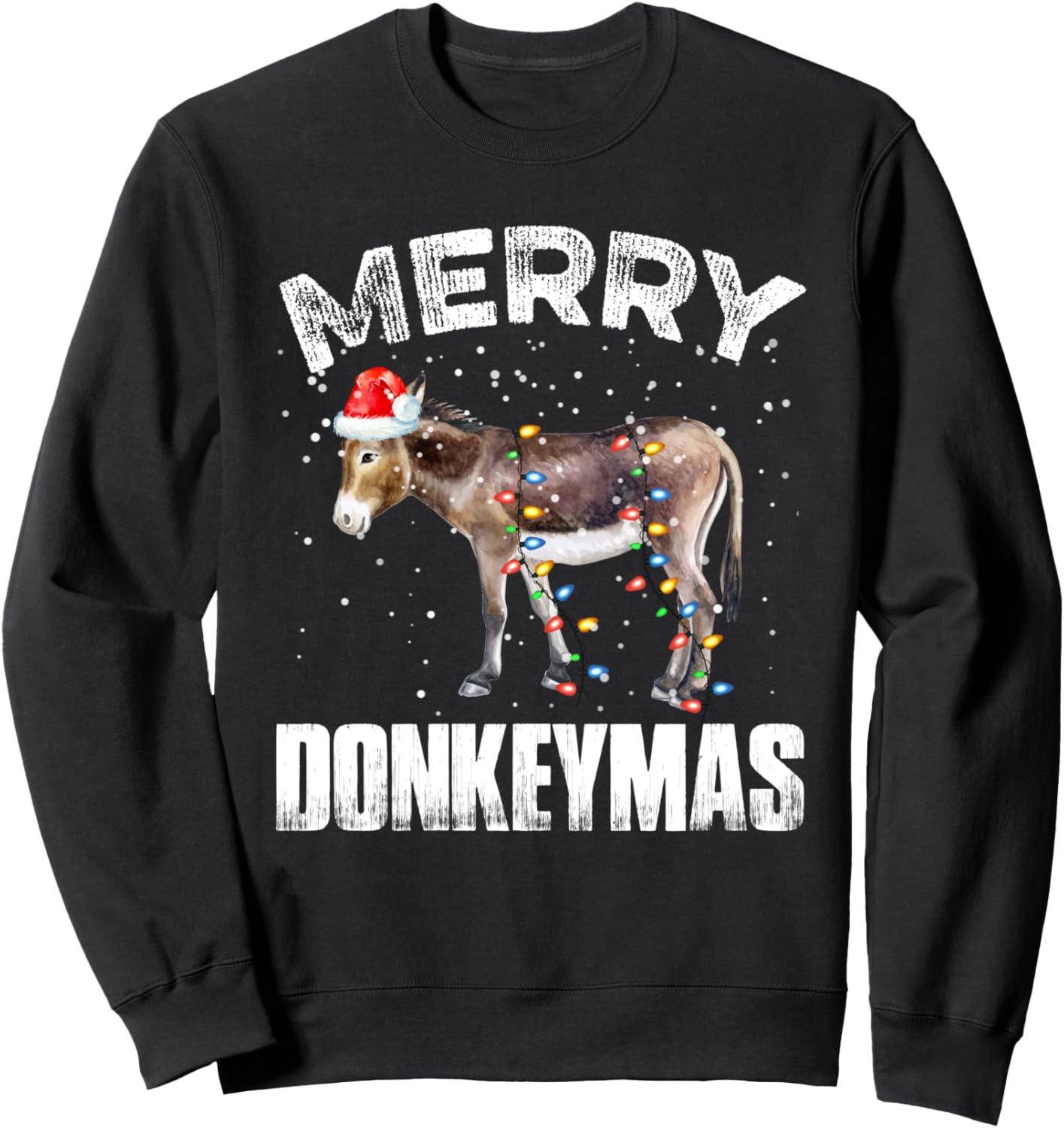 Donkey Christmas Sweater Shirt Lights Donkeymas Gift Xmas Sweatshirt