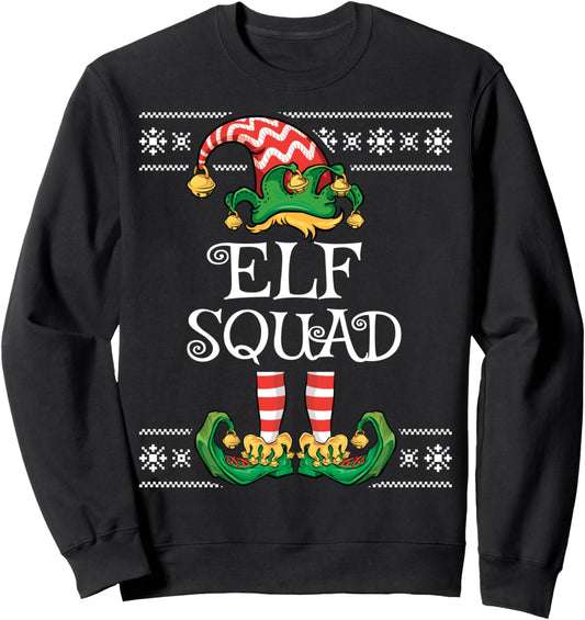 Elf Squad Ugly Sweater Funny Family Matching Christmas Sweatshirt