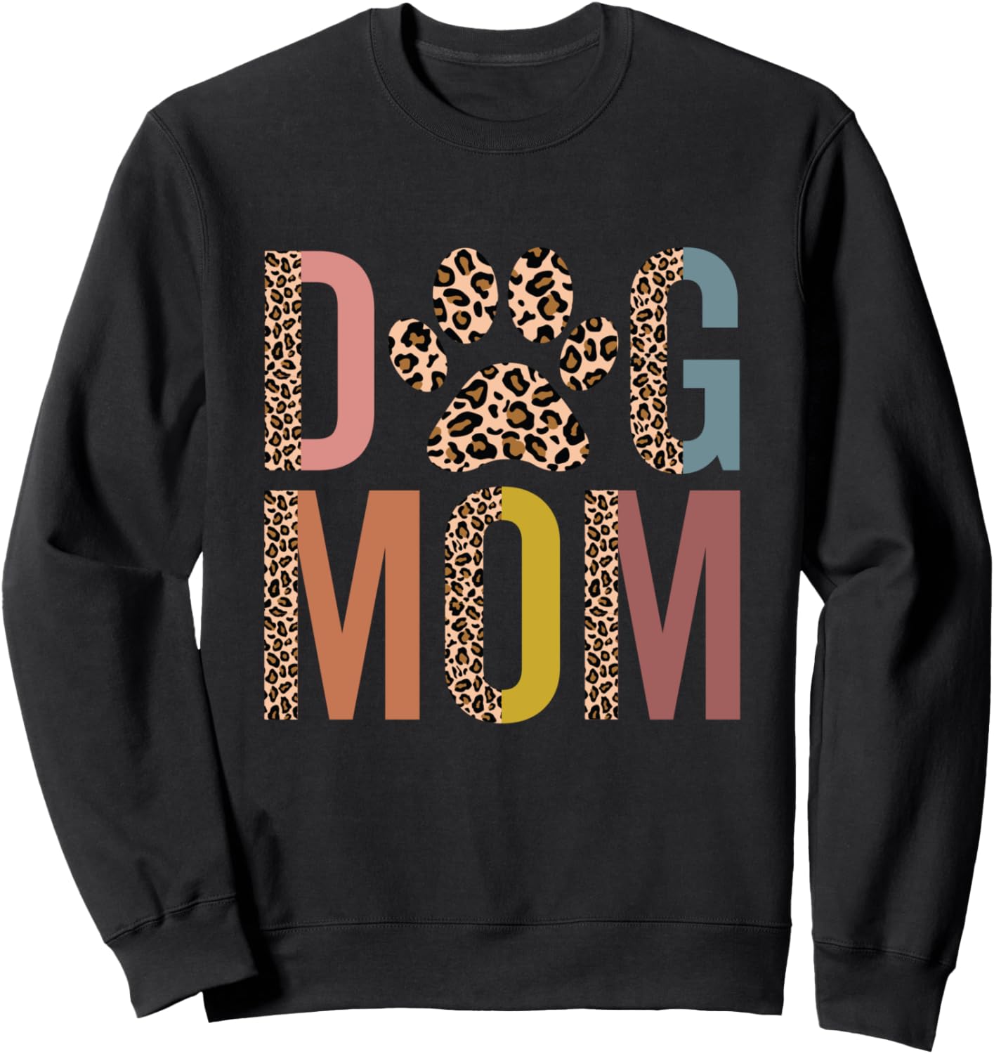 Dog Mom Half Leopard Dog Mama Fur Mom Puppy Dog Mommy Sweatshirt