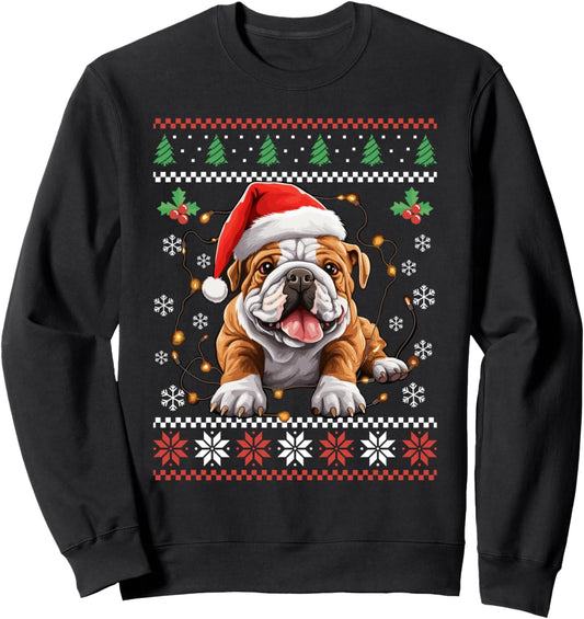 English Bulldog Ugly Christmas Sweater Xmas For Adults Kids Sweatshirt