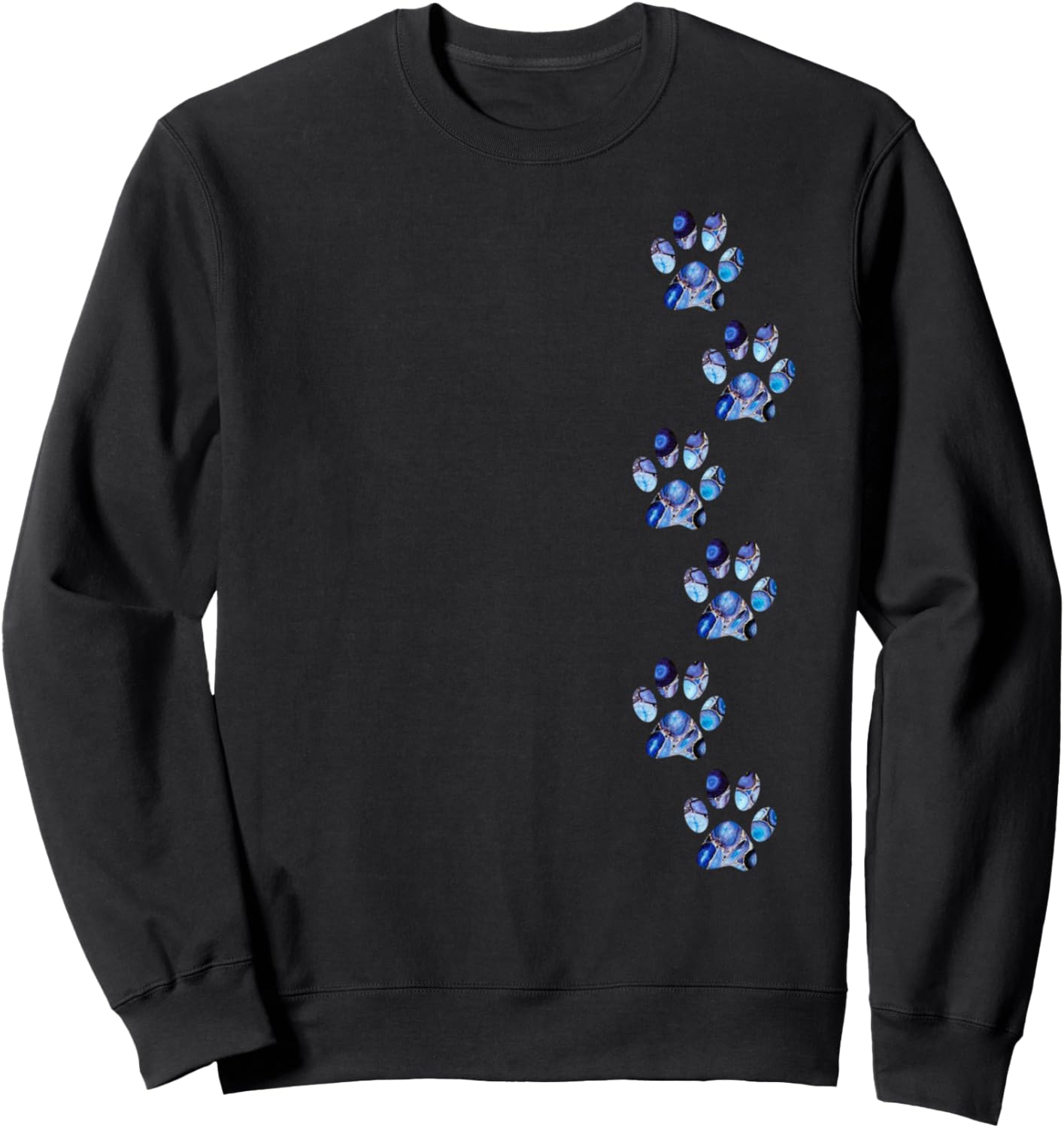 Dog paw prints mixed media collage art unique dog dad mom Sweatshirt