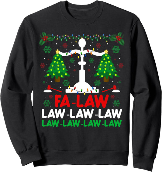 Fa Law Law Funny Christmas Santa Judge Xmas Courtroom Ugly Sweatshirt