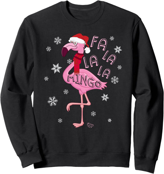 Fa La La La Mingo Funny Pink Flamingo Christmas Sweatshirt