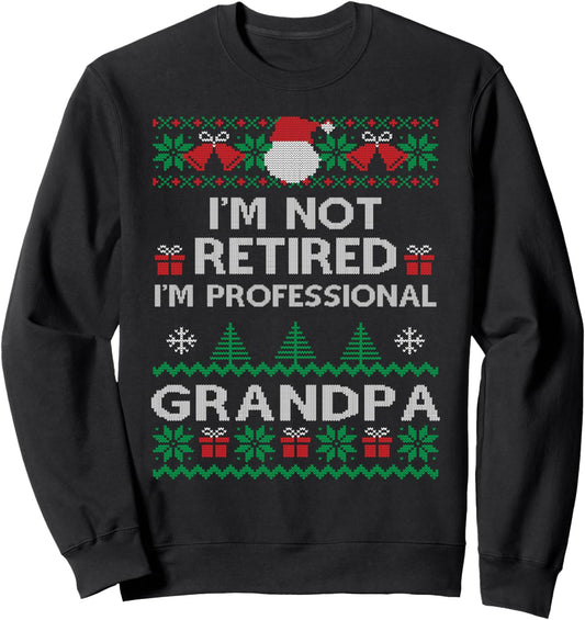 funny retired Grandpa Papa ugly sweater Christmas gifts. Sweatshirt
