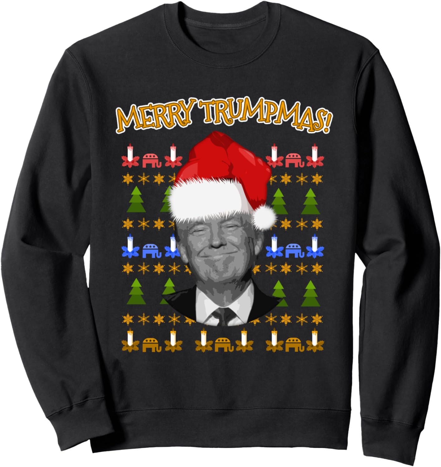 Donald Trump Gift Santa Ugly Christmas Merry Trumpmas Sweatshirt