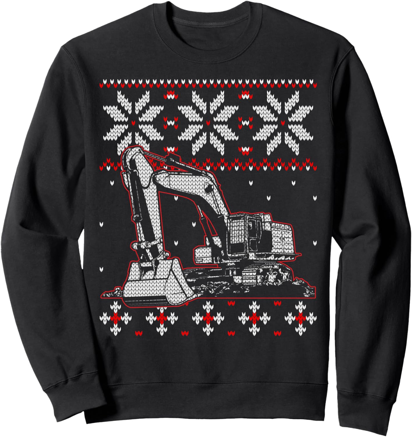 Excavator Operator Ugly Christmas Sweater Heavy Equipment Sweatshirt