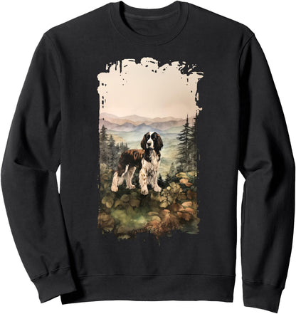 English Springer Spaniel Mountain Paw Design Dog Mom Dad Sweatshirt