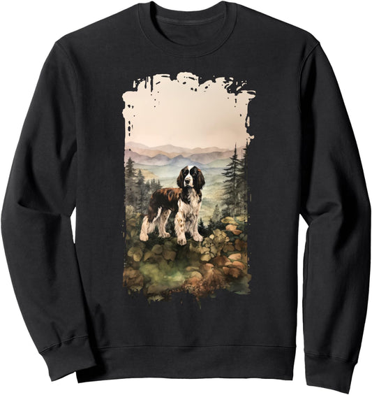 English Springer Spaniel Mountain Paw Design Dog Mom Dad Sweatshirt