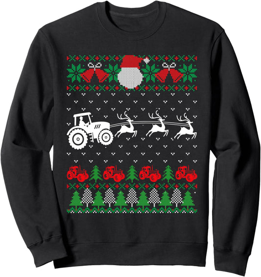 Farming Farmer Tractor Ugly Christmas Sweaters Family Sweatshirt