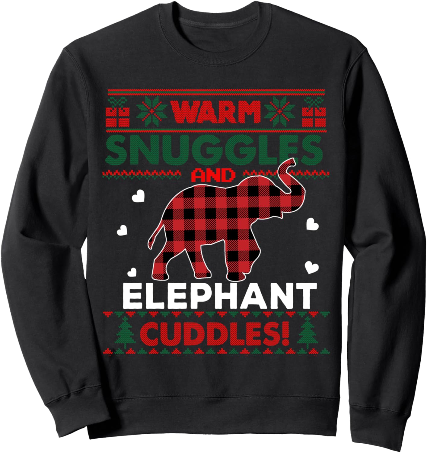 Elephant Lovers Cute Animal Gift Ugly Christmas Sweater Sweatshirt