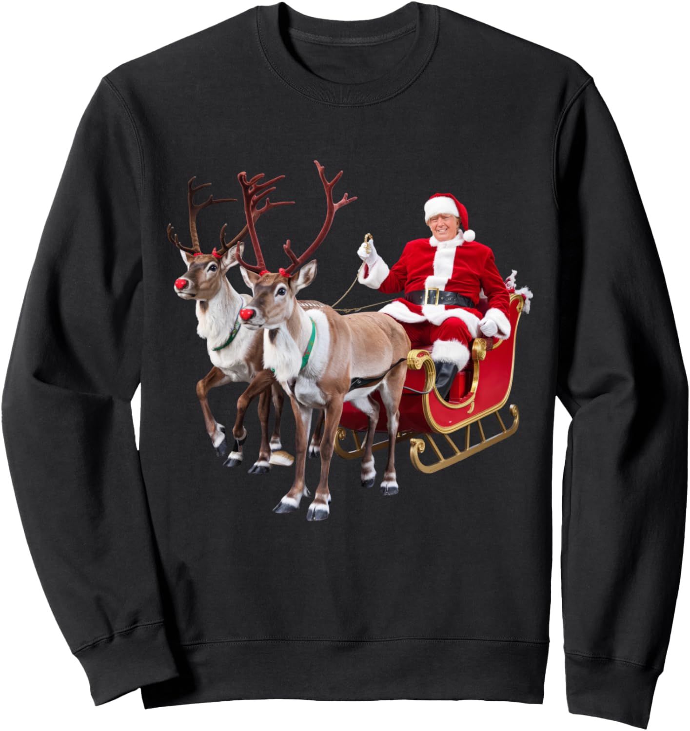Donald Trump Santa Claus Sleigh Christmas Xmas USA President Sweatshirt