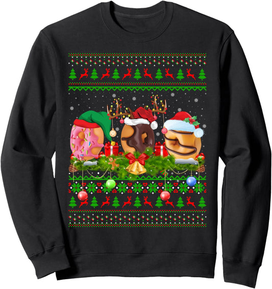 Donuts Food Lover Xmas Santa Ugly Donuts Christmas Sweatshirt