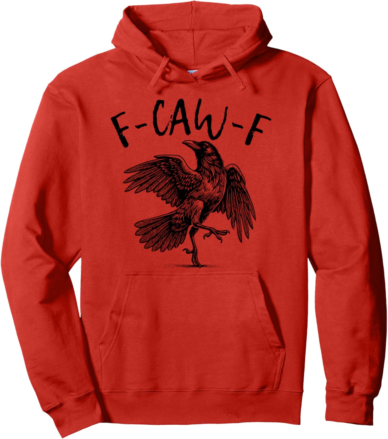 F-Caw-F Funny Raven Black Crow Spooky Season Halloween Retro Pullover Hoodie