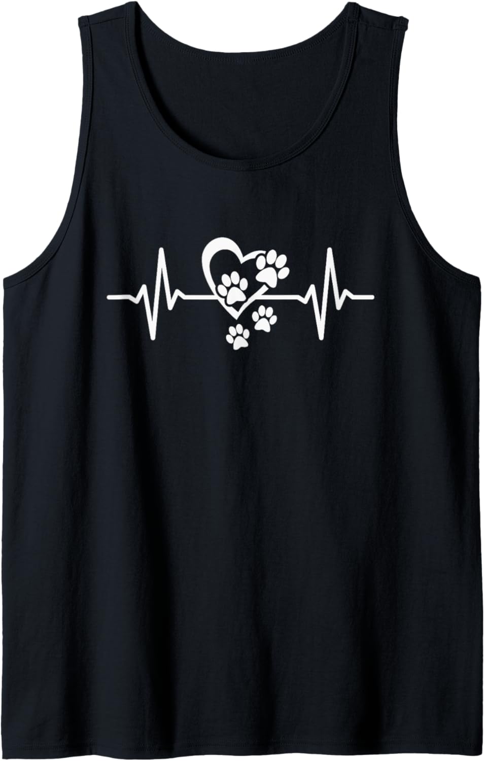 Dog Paw Print Heartbeat Dog Mom Paw Dog Lover Tank Top