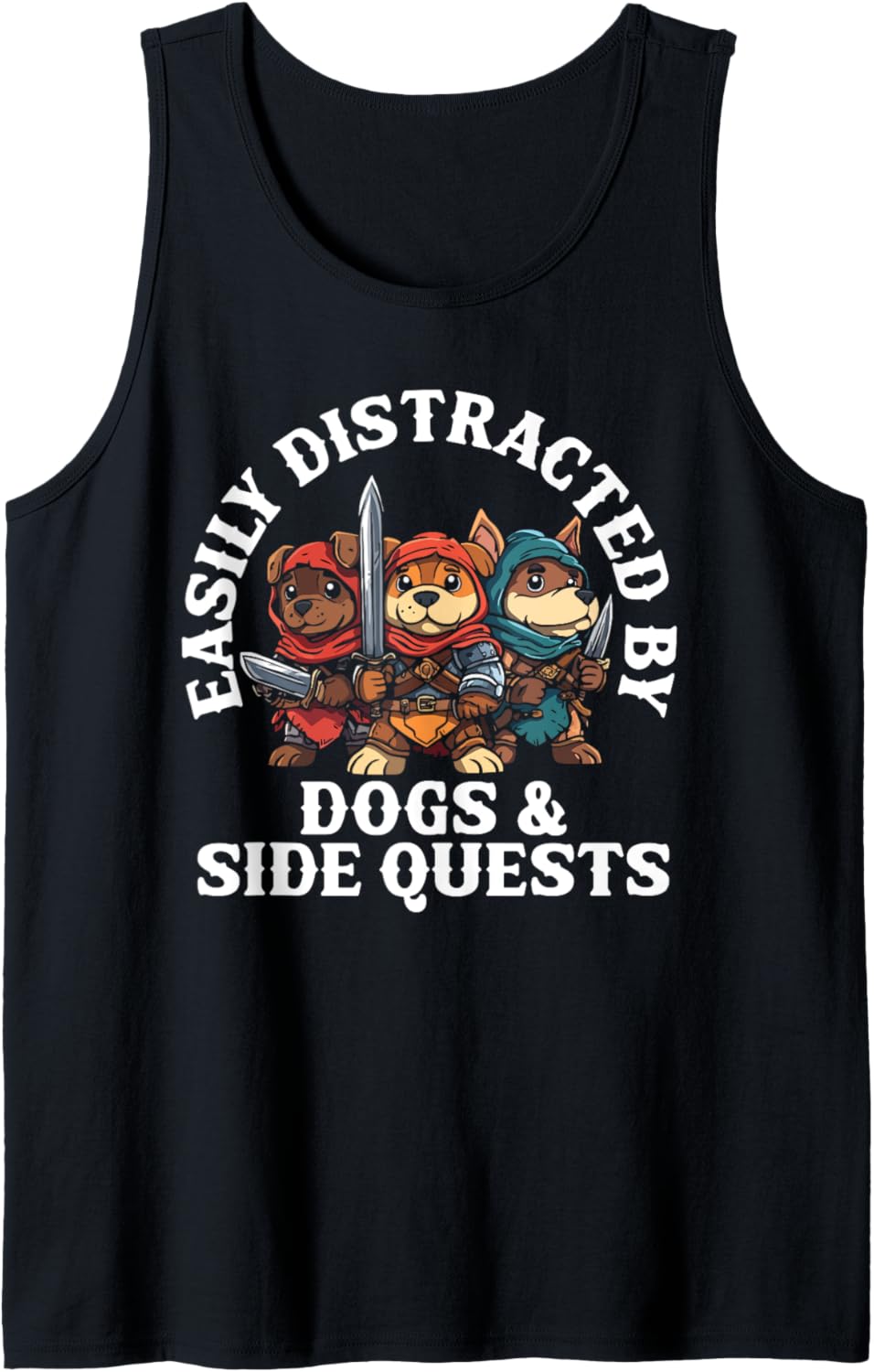 Dogs Side Quest Distracted Tabletop Funny Men Women Kids Dad Tank Top