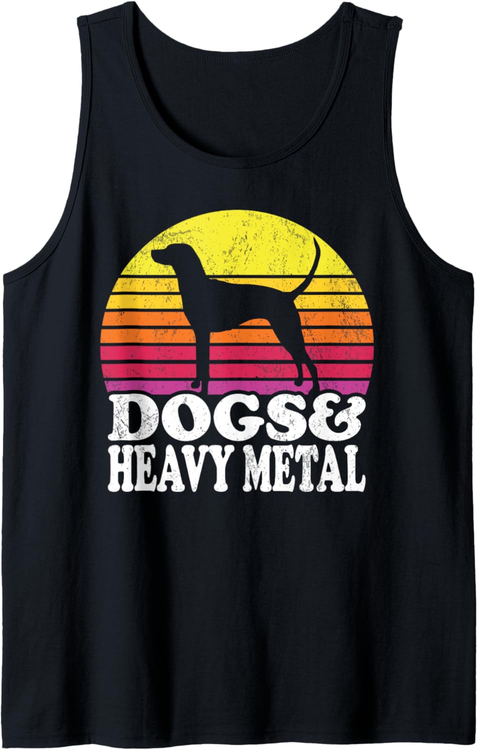 Dogs and Heavy Metal Funny Retro Music Pet Lover Tank Top