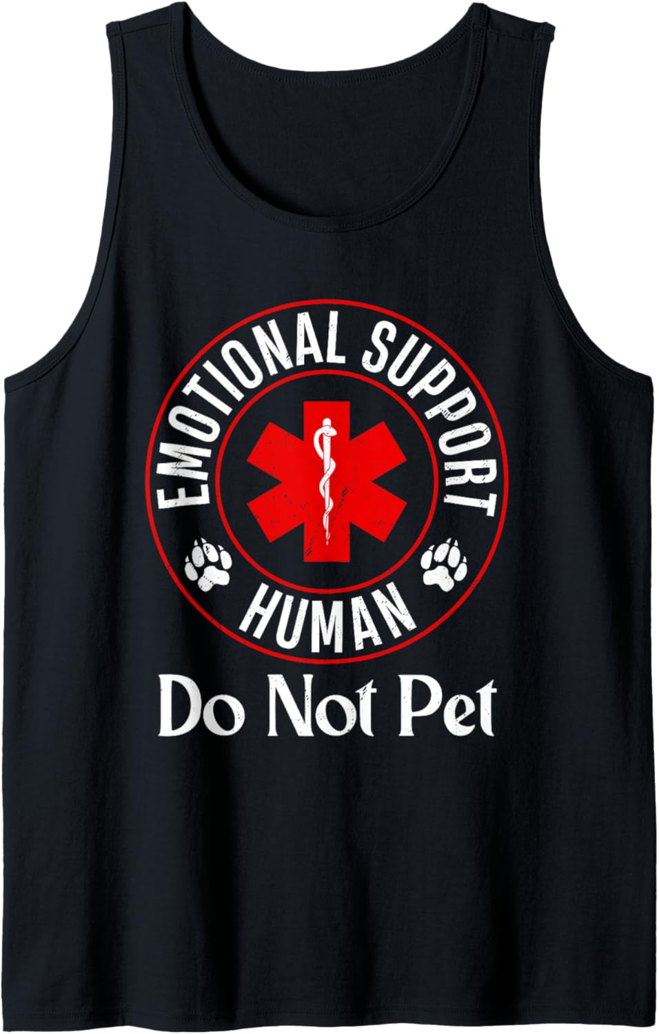 Emotional Support Fun Human Do Not Pet Service Dog Lover Tank Top