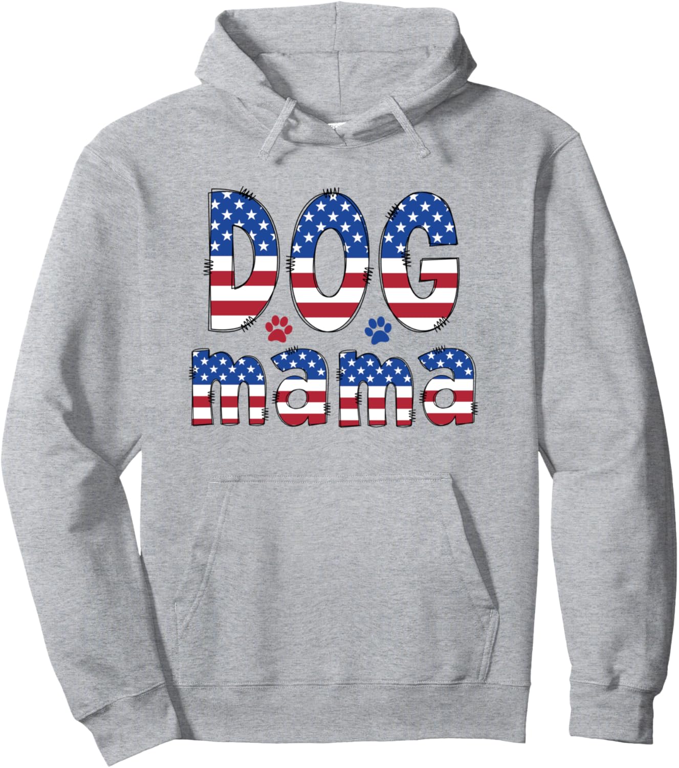 Dog Mama Patriotic 4th of July Dog Mom Fur Mama Women's Pullover Hoodie