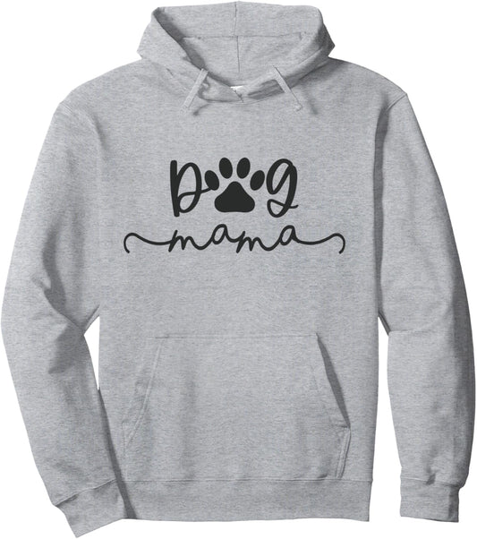 Dog Mama Fur Momma Puppy Mom Furmama Pawprint Simple Pullover Hoodie