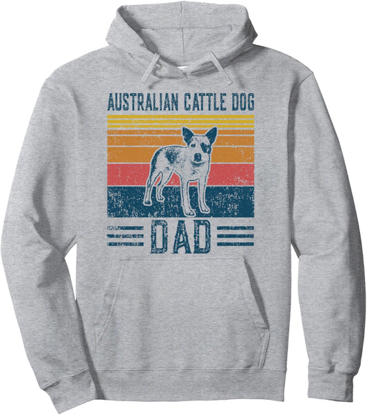 Dog | Red Heeler Papa - Vintage Australian Cattle Dog Dad Pullover Hoodie