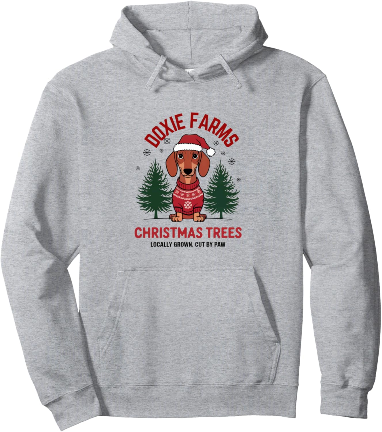Doxie Farms Dachshund Christmas Trees Wiener Dog Pullover Hoodie