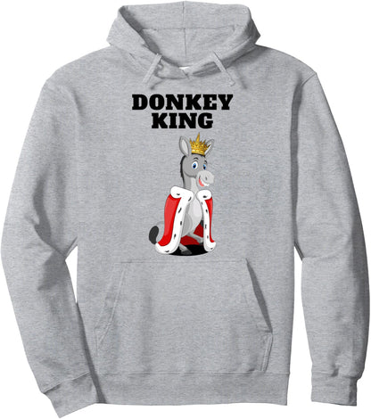 Donkey King | Mens Donkey Lover Shirt | Pet Donkey Pullover Hoodie