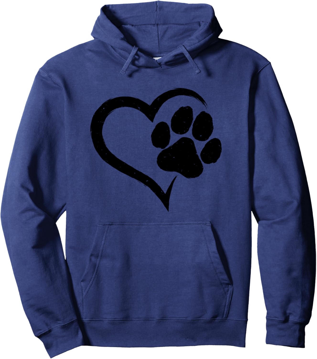 Dog Paw Print Love Heart Dog Lover Pullover Hoodie