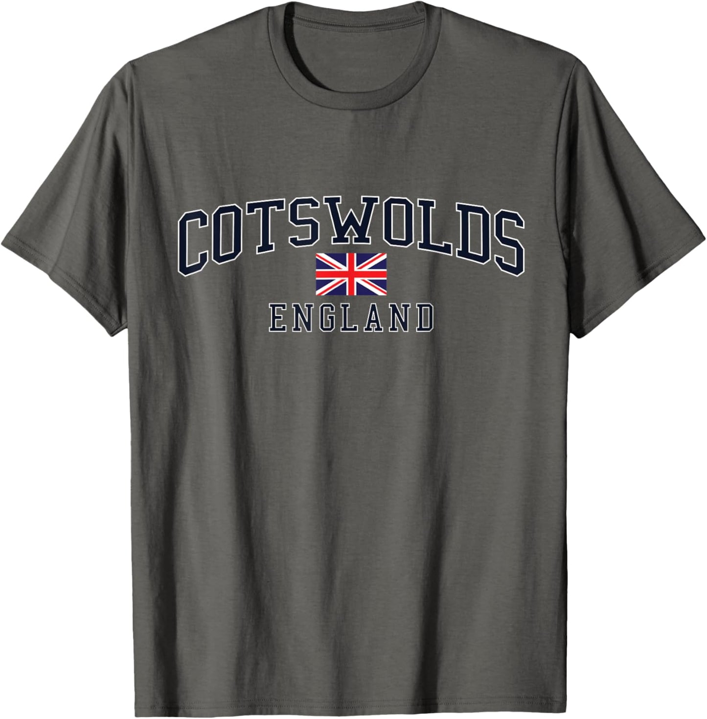 English Countryside Tee Designs Cotswolds England United Kingdom Flag T-Shirt - Women's Grey Small Modern Flag Christmas T-Shirt