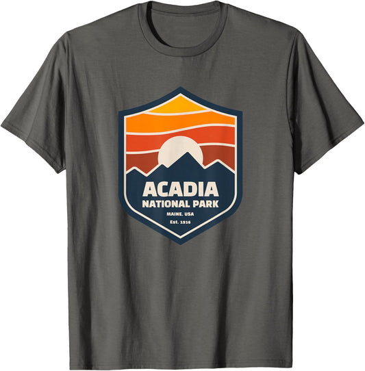 Family Vacation Gift - Retro Acadia National Park T-Shirt