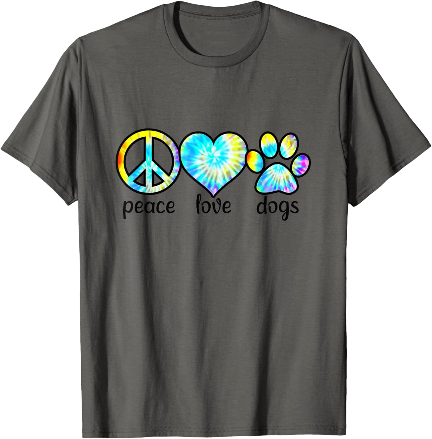 Dog Love Shirt Dog Mom Dog Dads Gift Peace Love Dogs Tie Dye T-Shirt for Men Women Girls Kids