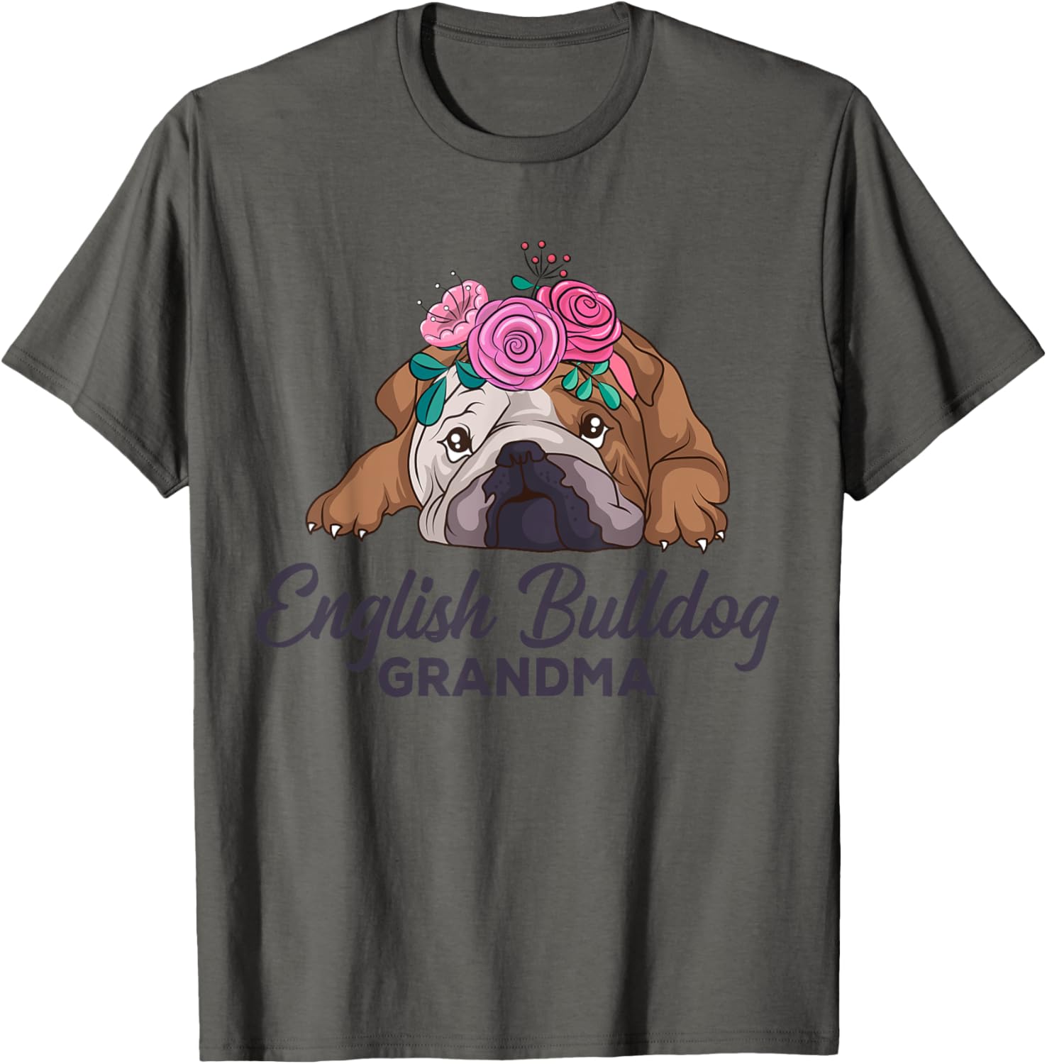 English Bulldog Grandma Dog Lover Owner Women T-Shirt