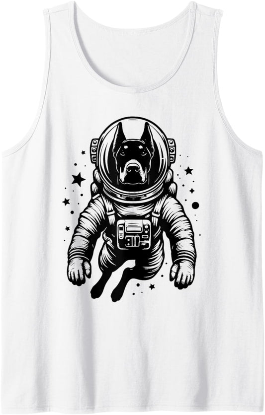 Dog Dad Mom Space - Astronaut Doberman Tank Top