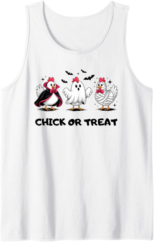 Funny Chick or Treat Halloween Spooky Season Gift Men Women Tank Top