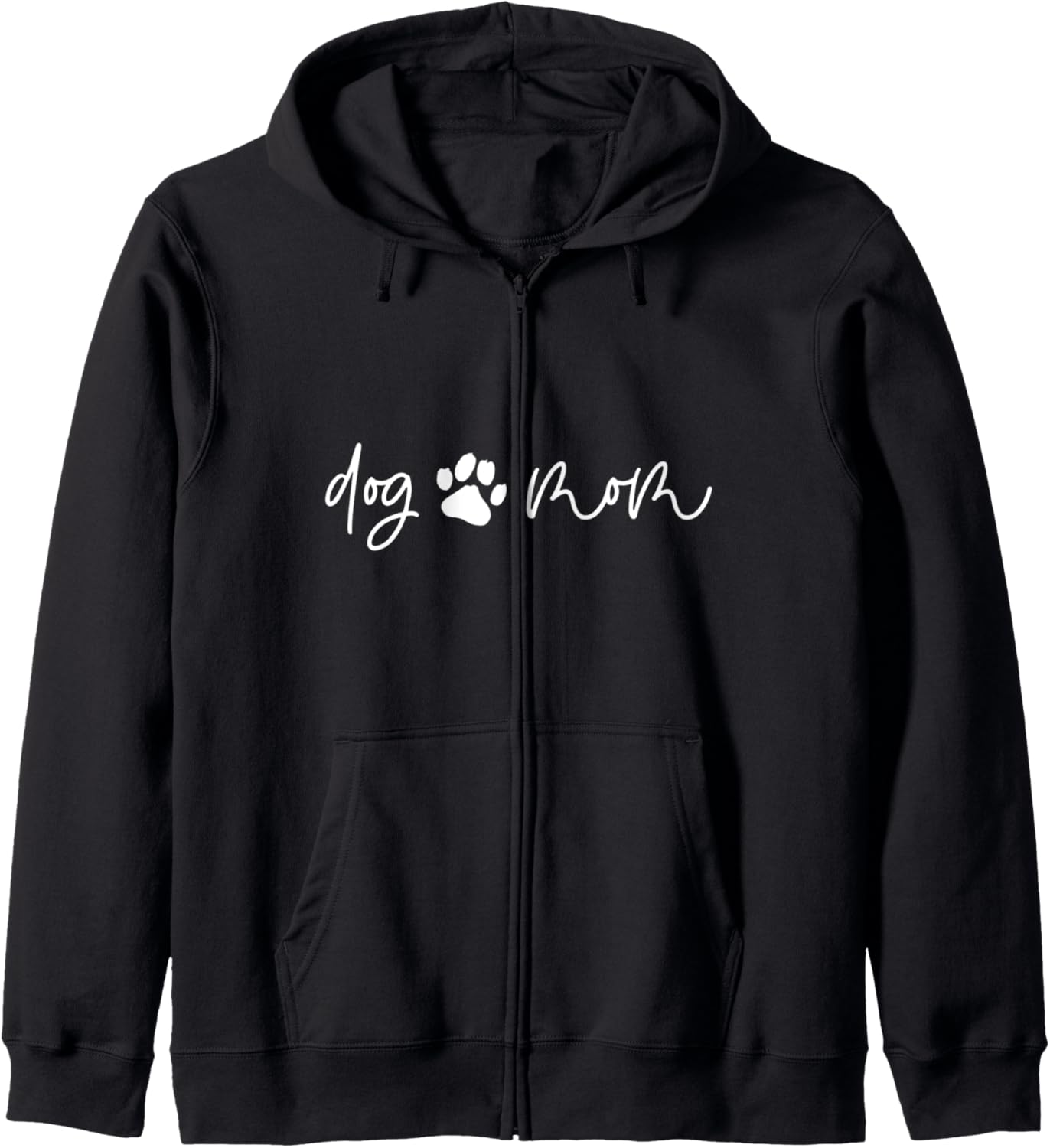 DOG MOM Paw Print Fur Mama Meme Zip Hoodie