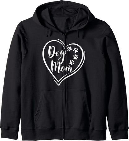 Dog Mom, Dog Presents For Women, Fur Mama, Best Dog Mom Ever Zip Hoodie