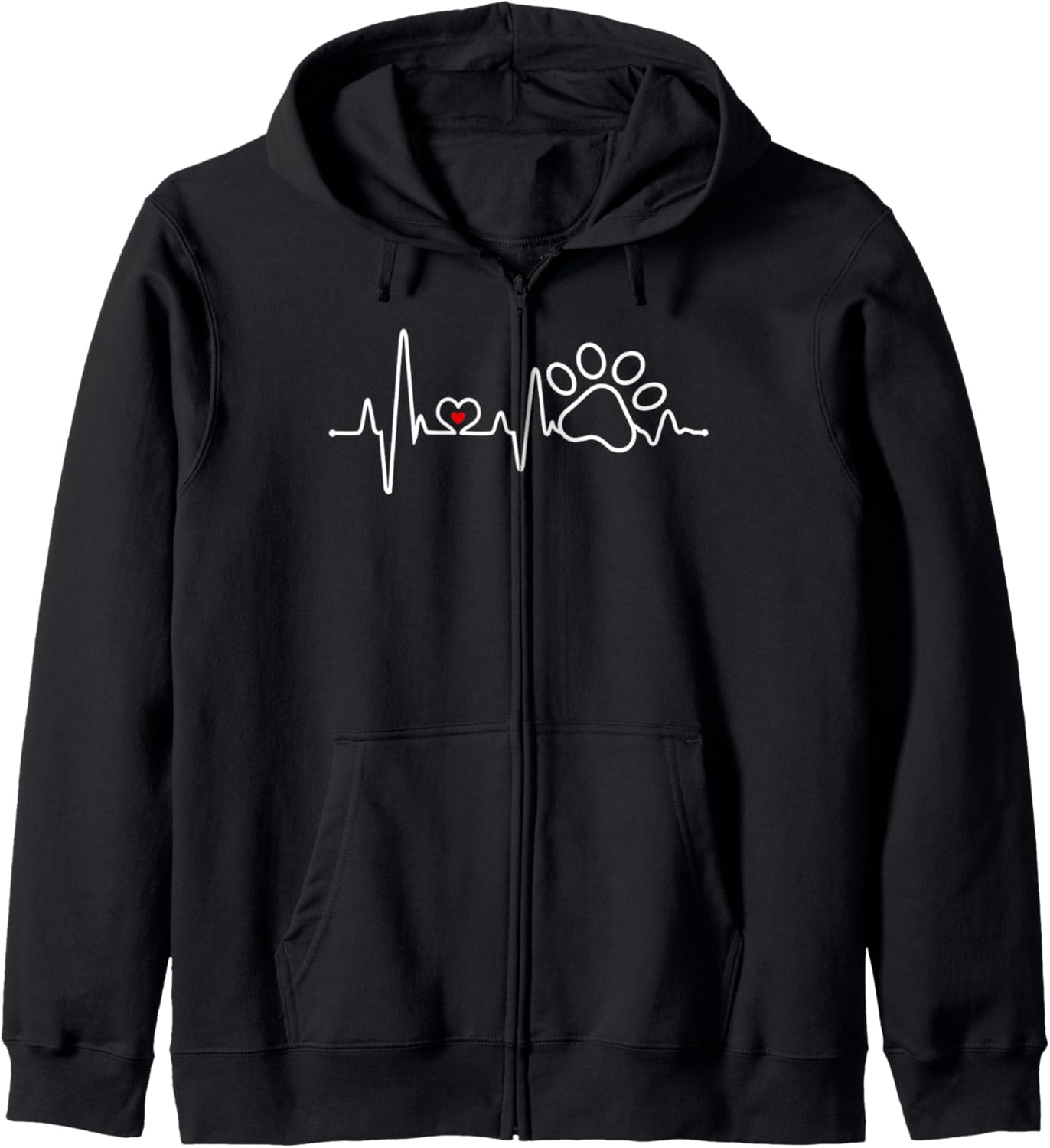Dog Paw Heartbeat Clothing - Dog Paw Zip Hoodie