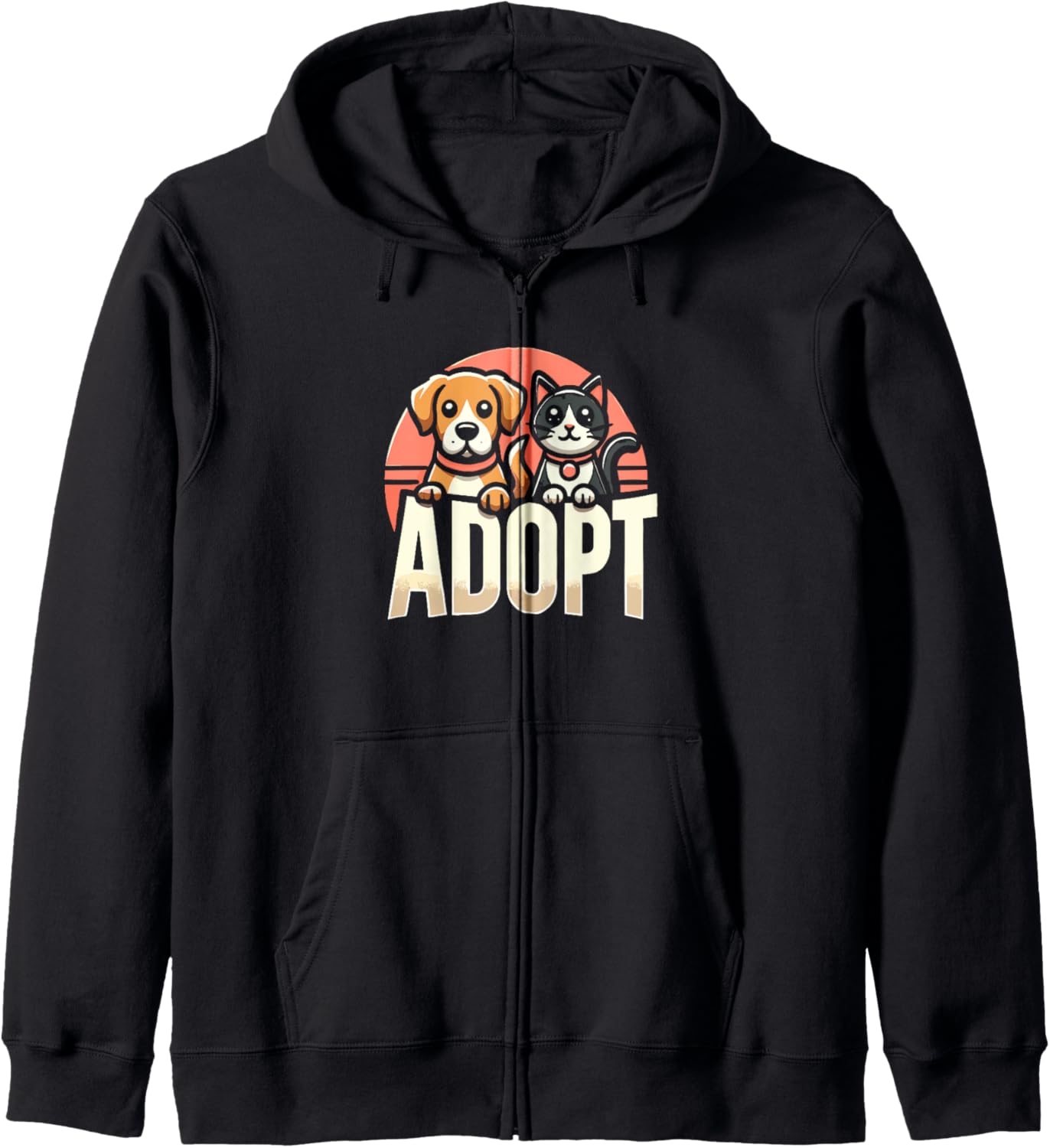 Adopt Rescue Dog Cat Animal Rescue Dog Mom Cat Mom Zip Hoodie
