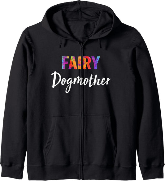 Fairy Dog Mother Puppy Paw Mom Tie Dye Design Zip Hoodie