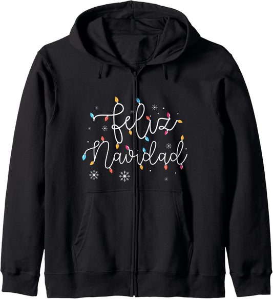 Feliz Navidad Matching Family Christmas Spanish Mexican Xmas Zip Hoodie