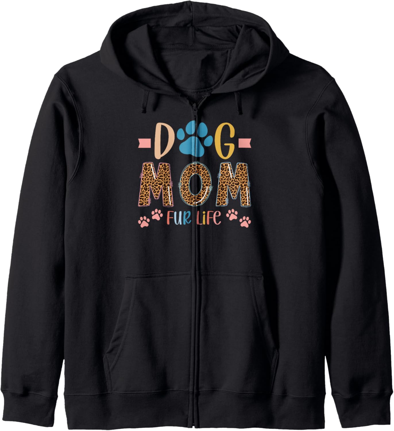 Dog Mom Fur Life Daughter Son Mothers Day Women Wife Dogs Zip Hoodie