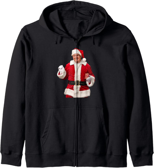 Donald Trump Santa Claus Christmas Xmas USA President Zip Hoodie