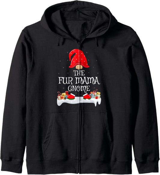 Family Matching Group The Fur Mama Gnome Christmas Zip Hoodie