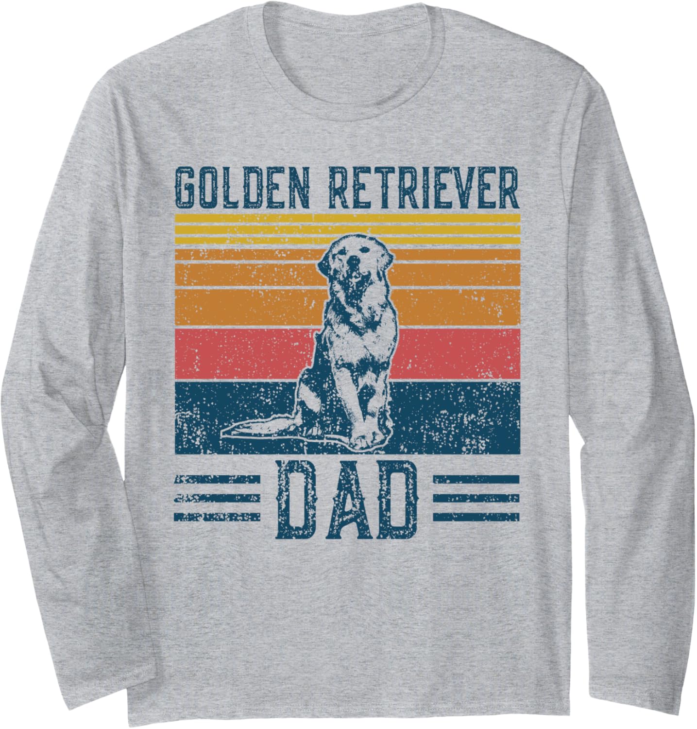 Dog Golden Dad - Vintage Golden Retriever Dad Long Sleeve T-Shirt