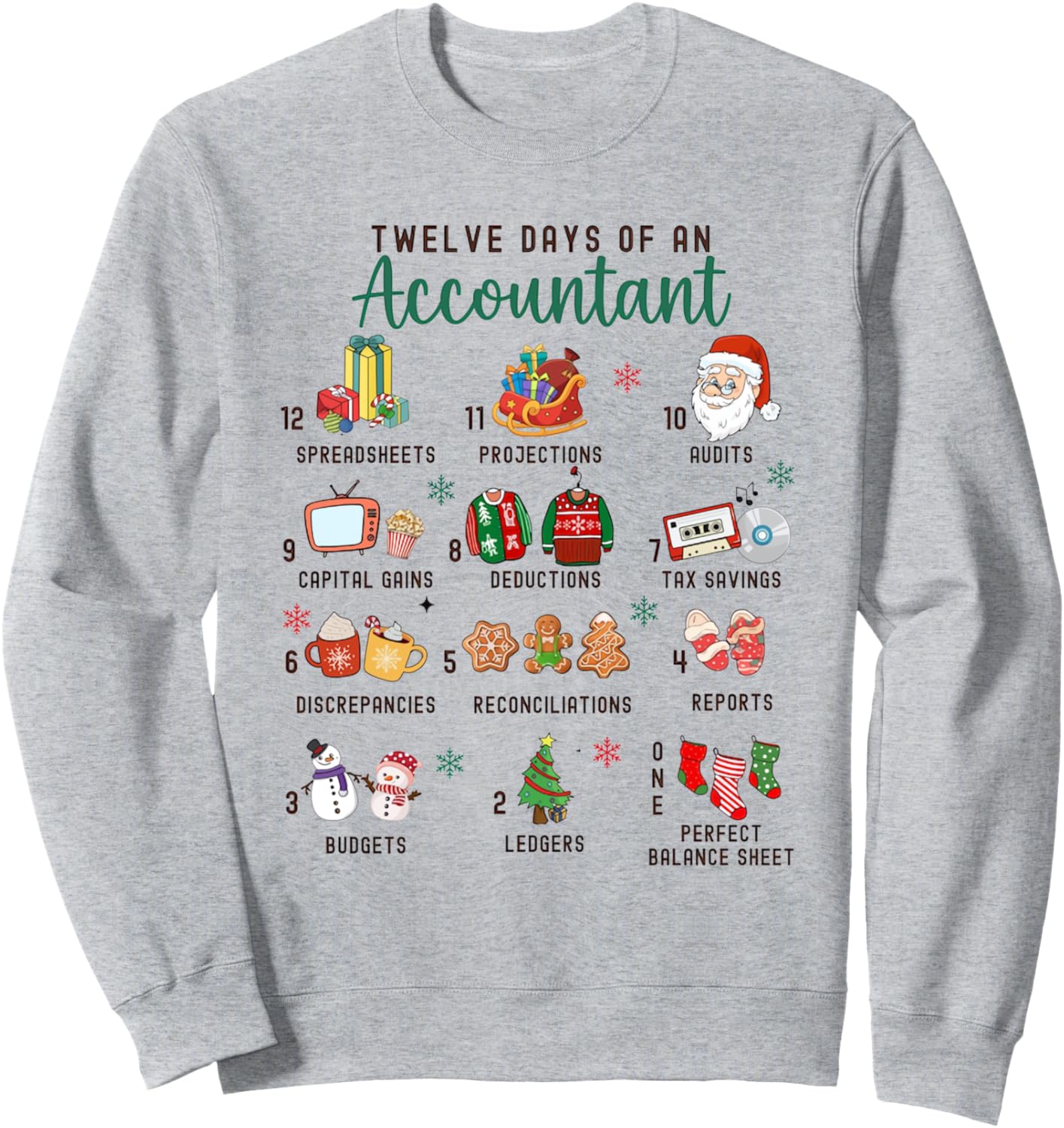12 Days Christmas Of An Accountant Apparel Party Holiday Sweatshirt