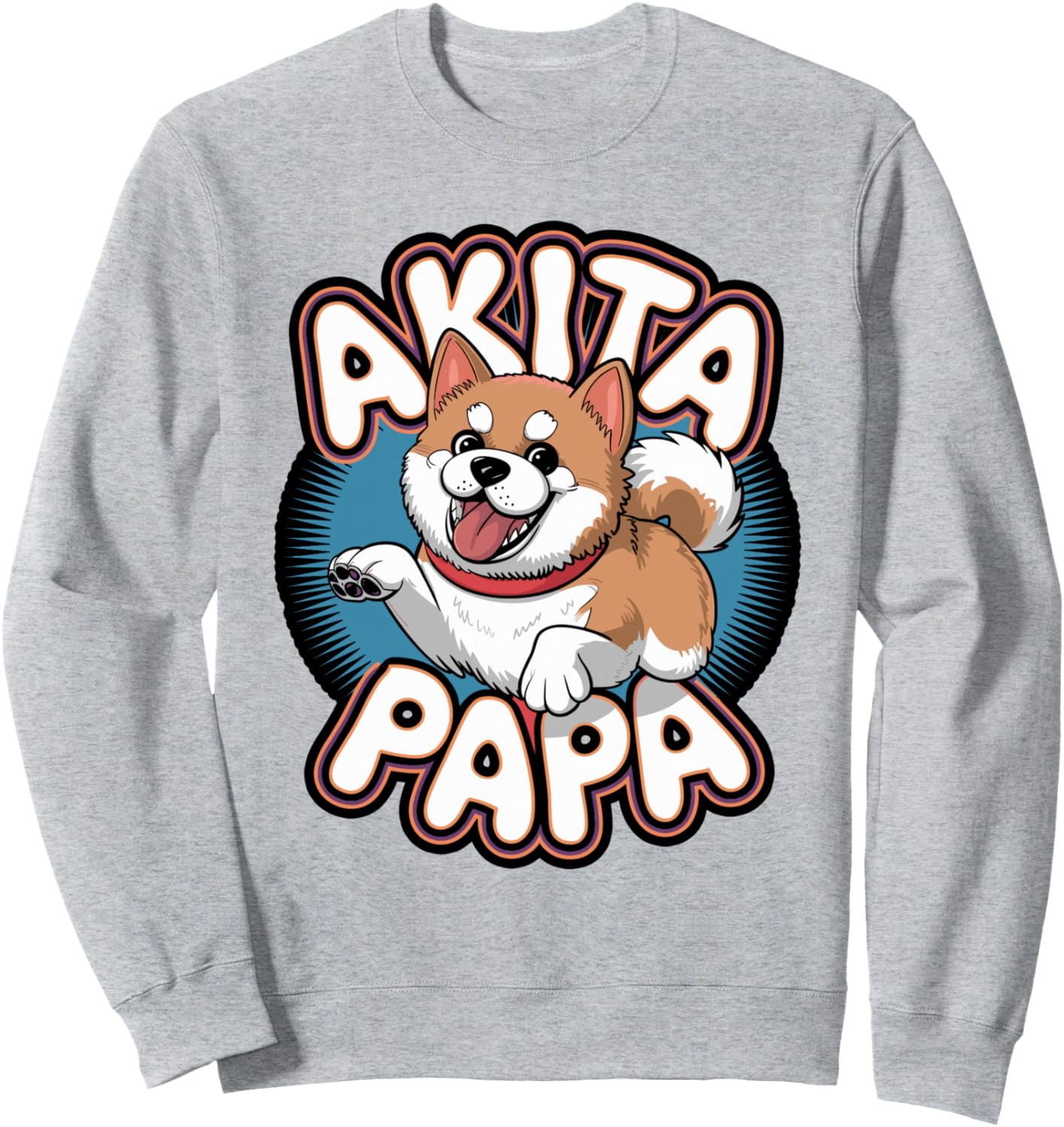 Akita Papa Distressed Dog Dad Sweatshirt