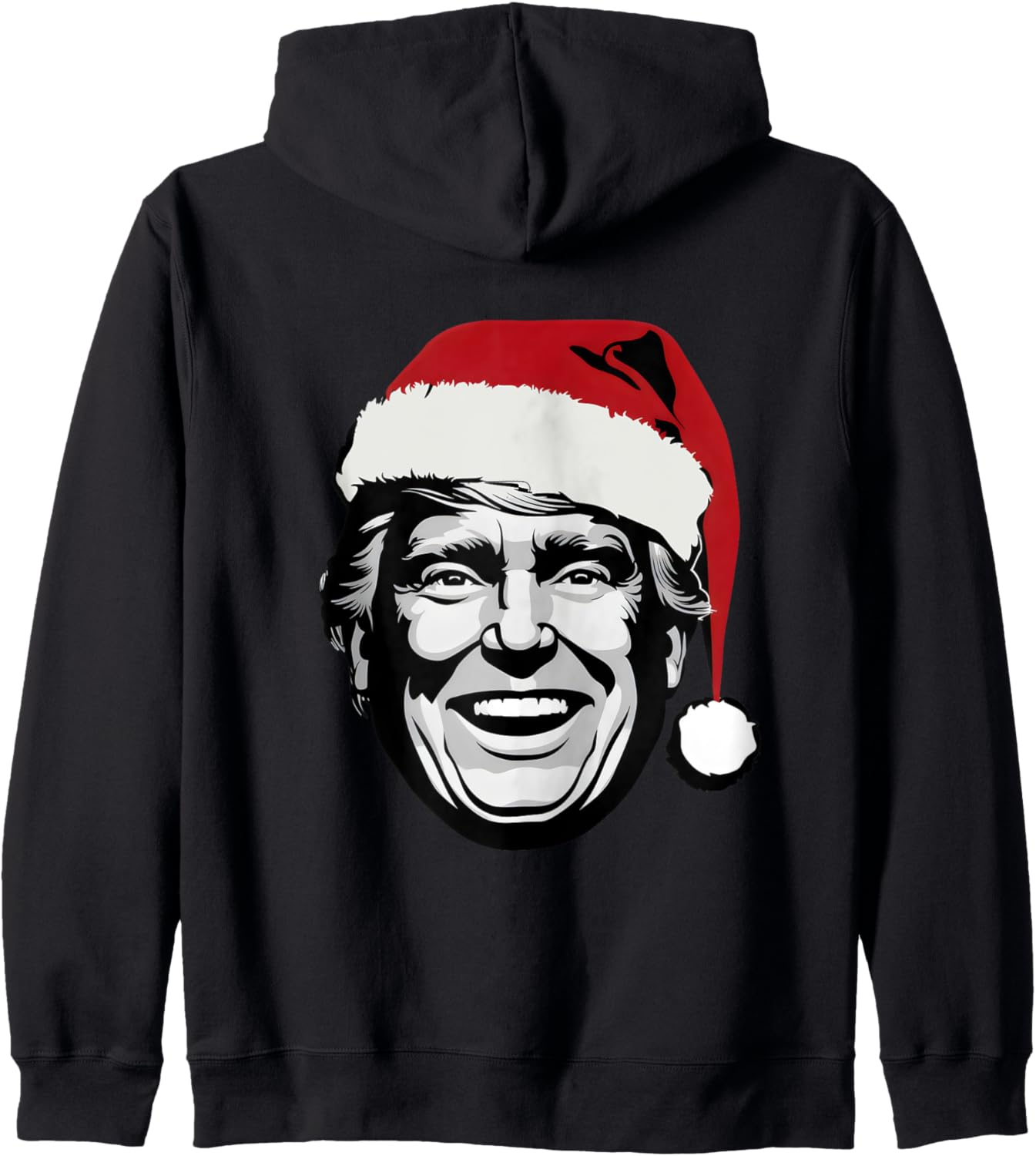 Donald Trump Santa Hat Merry Christmas Funny Christmas Xmas Zip Hoodie
