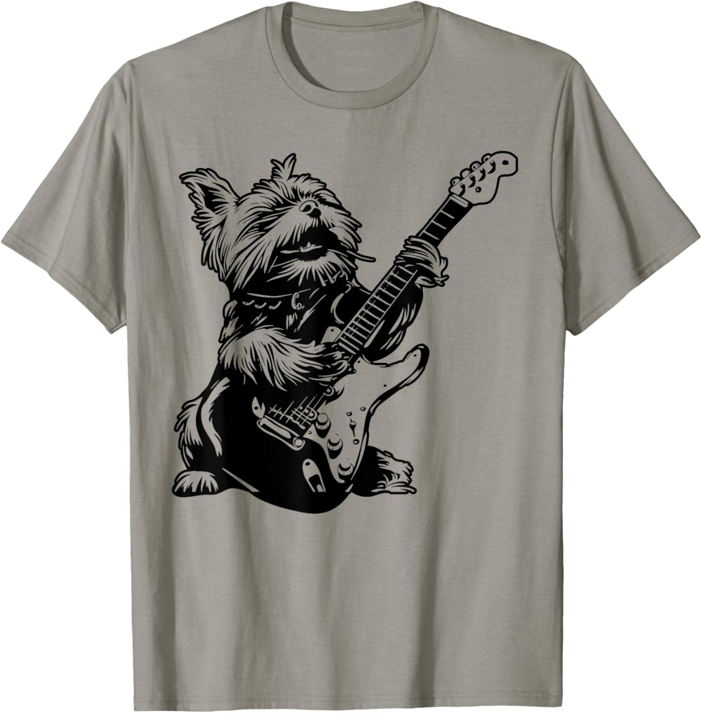 Dog Guitarist Guitar - Yorkie Dad Mom T-Shirt for Men Women
