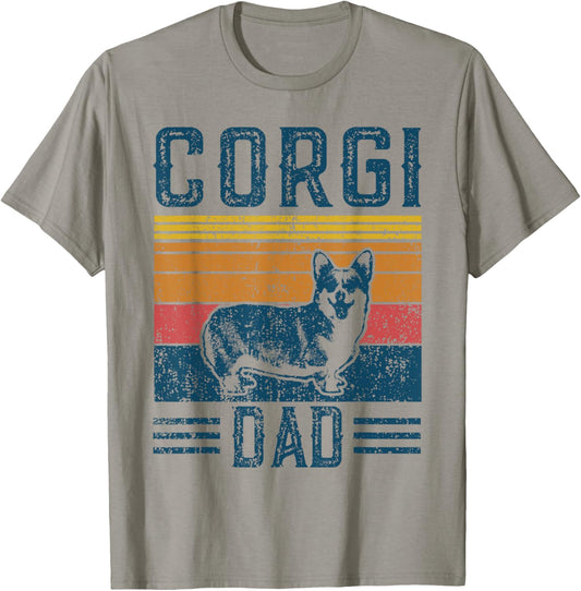 Dog | Corgi Papa - Vintage Welsh Corgi Dad T-Shirt